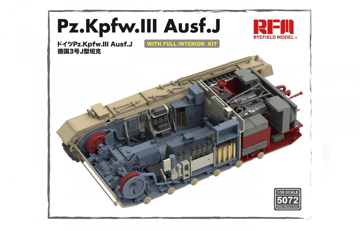 Rye Field Model 5072 Pz.Kpfw.III Ausf.J FULL INTERIOR 1/35 – immagine 7