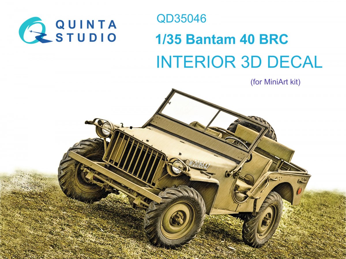 Quinta Studio QD35046 Bantam 40 BRC 3D-Printed &amp;amp; coloured Interior on decal paper ( Mini Art ) 1/35