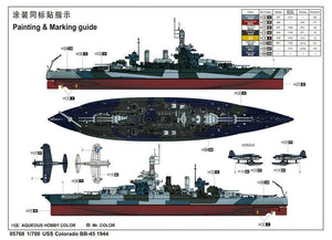 Trumpeter 05768 USS Colorado BB-45 Battleship 1944 1/700 – obrázek 10
