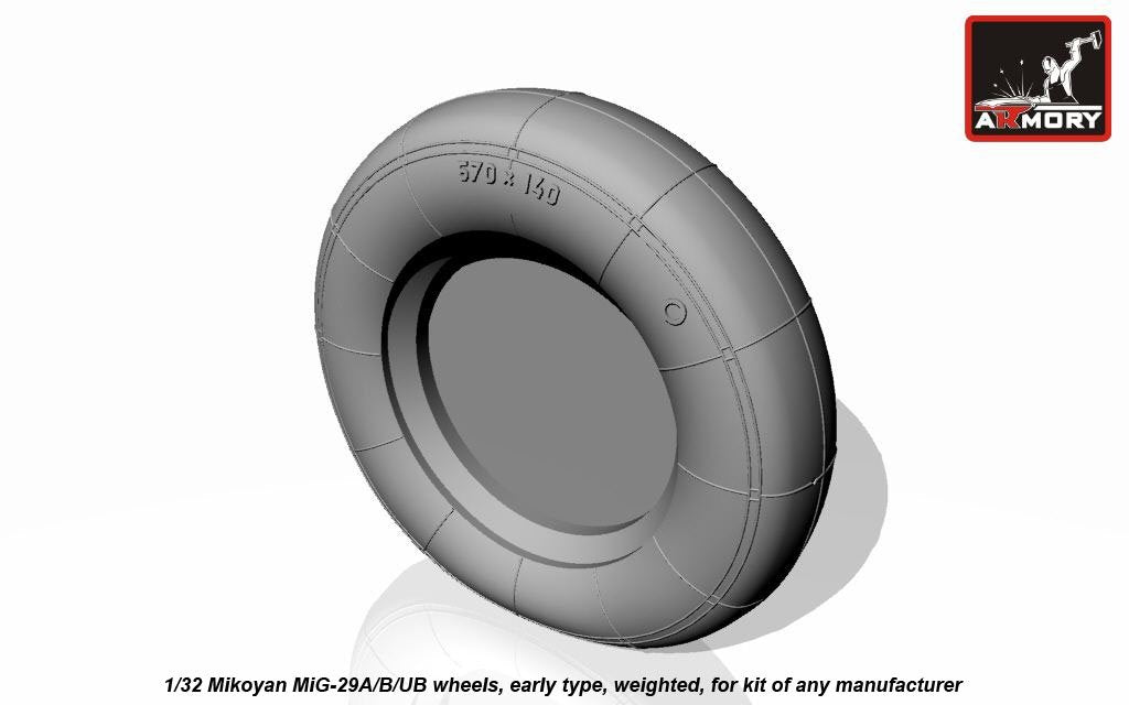 Armory Models AW32006 Mikoyan MiG-29A/B/UB Fulcrum wheels, early, weighted 1/32 – image 4