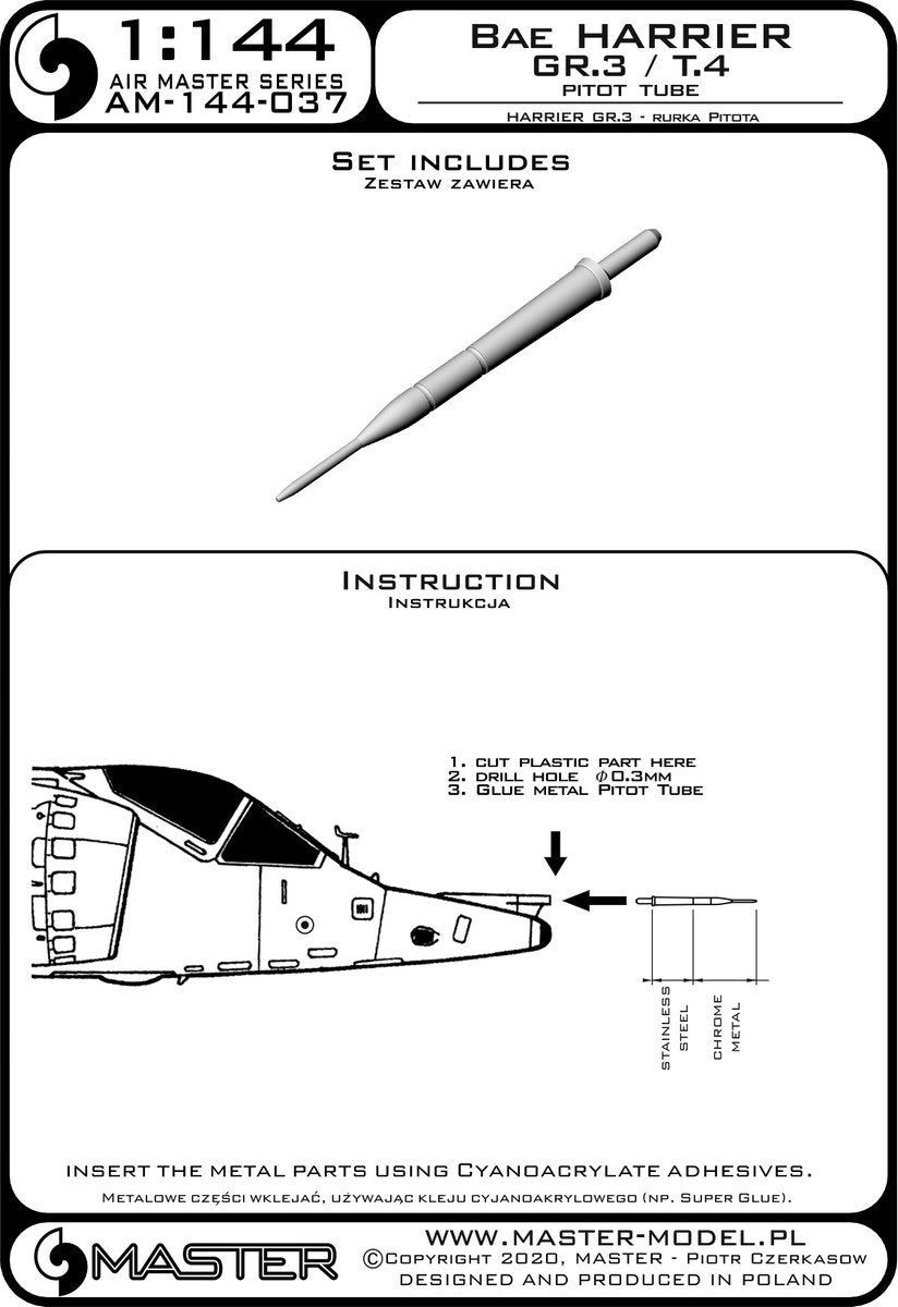 Master AM-144-037 Harrier GR.3 / T.4 - Pitot Tube 1/144 – Bild 2