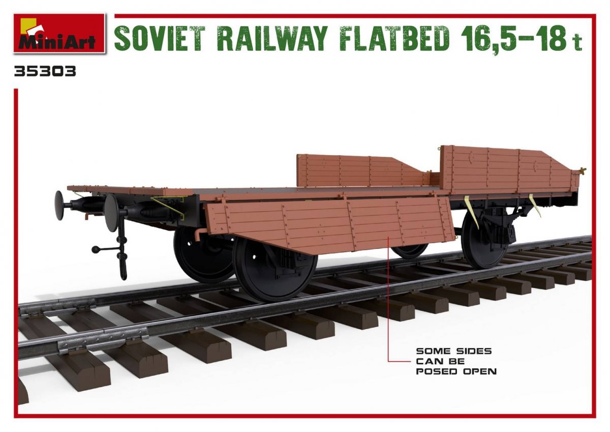 MiniArt 35303 Soviet Railway Flatbed 16.5-18t (1/35) – immagine 5