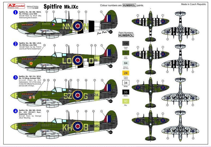 Maquette AZ AZ7391 Supermarine Spitfire Mk.IXc « As » (1/72) – image 4