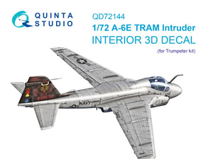 Quinta Studio QD72144 A-6E TRAM Intruder 3D-Printed &amp;amp; colored Interior on decal paper (Trumpeter) 1/72