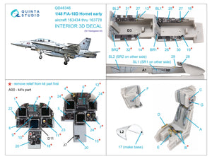 Quinta Studio QD48346 FA-18D early 3D-Printed &amp;amp; colored Interior on decal paper (Hasegawa) 1/48 – Bild 2