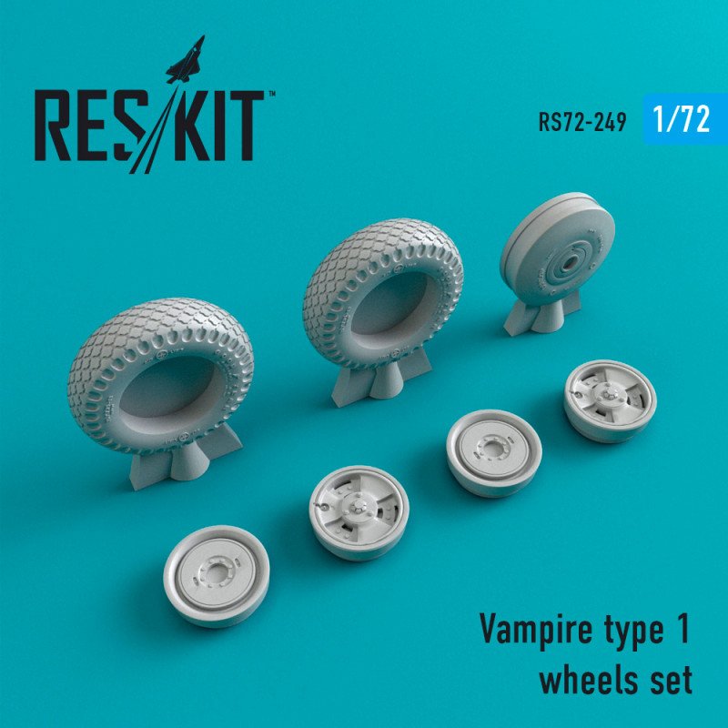 RESKIT RS72-0249 Jeu de roues Vampire type 1 1/72