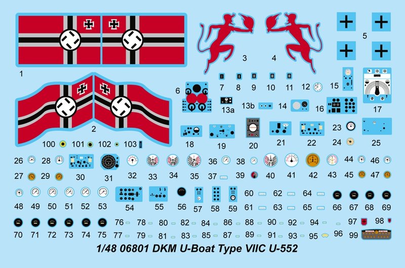 Trumpeter 06801 DKM U-Boat Type VIIC U-552 1/48 – image 28