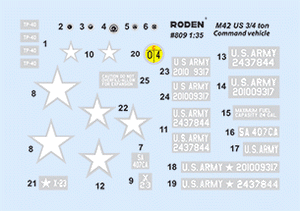 Roden 809 M42 US 3/4 ton 4x4 Command truck 1/35 – obrázek 3