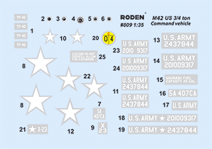 Roden 809 M42 US 3/4 ton 4x4 Command truck 1/35 – obrázek 3