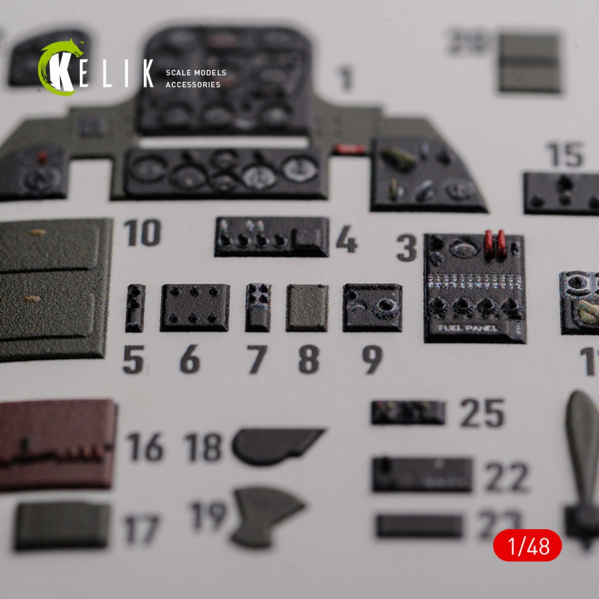 KELIK K48088 SBD-2 Dauntless interior 3D decals for Academy kit 1/48 – image 3