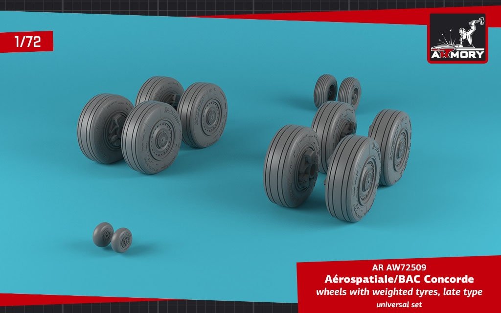 Armory Models AW72509 Concorde wheels w/ weighted tires, late 1/72