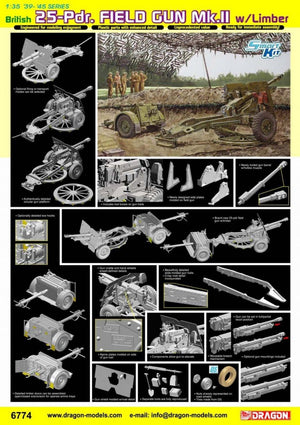 Dragon 6774 British 25pdr Field Gun Mk.II with Limber 1/35 – image 3
