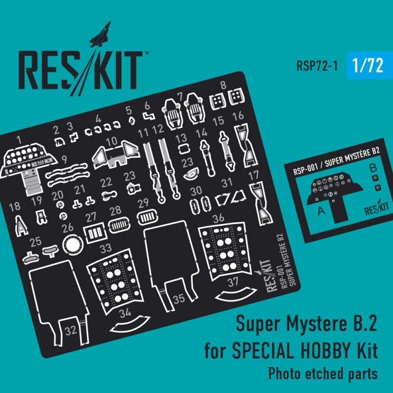 RESKIT RSP72-0001 Super Mystère B.2 pour maquette AZUR (pièces photogravées) 1/72