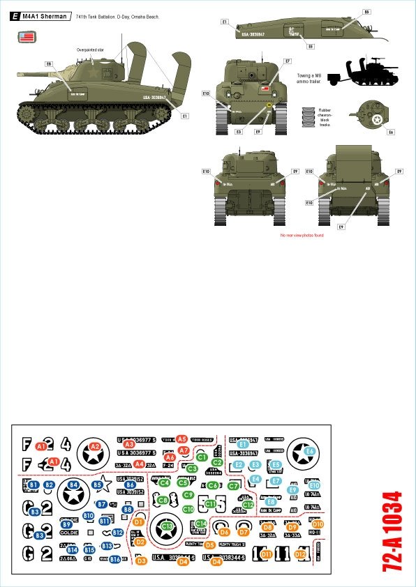 Star Decals 72-A1034 US M4A1 Sherman. 1/72 – image 2