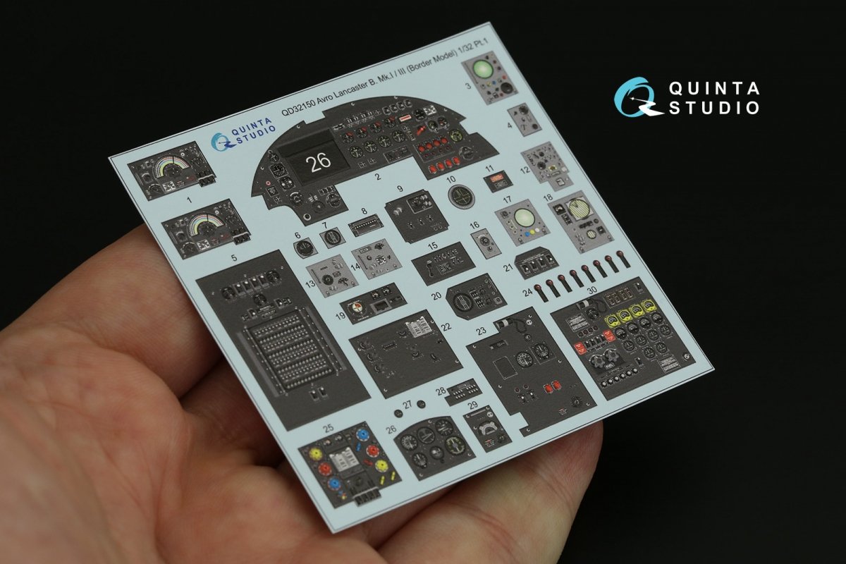 Quinta Studio QD32150 Avro Lancaster B. Mk.I/III 3D-Printed &amp;amp; colored Interior on decal paper (Border Model) 1/32 – immagine 6