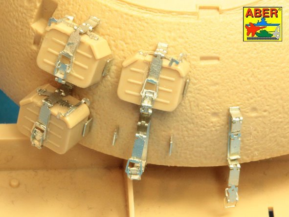 Aber 35A129 Mounts for additional ammunition boxes used on Soviet tanka like: T-54; T-55 or T-62 1/35 – image 6