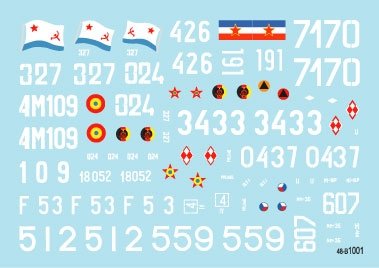 Star Decals 48-B1001 T-55A Tanks 1. Cold War. Soviet (Army and Naval Infantry), Poland, Hungary, Czechoslovakia, Germany (DDR), Romania and Jugoslavia 1/48 – Bild 3