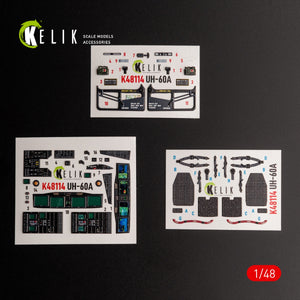 KELIK K48114 UH-60A Black Hawk - Type 2 &amp;quot;Defense Intelligence of Ukraine&amp;quot; interior 3D decals for ICM kit 1/48