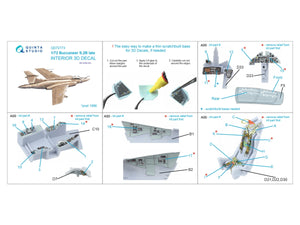 Quinta Studio QD72173 Blackburn Buccanneer S.2B Late 3D-Printed &amp;amp; colored Interior on decal paper (Airfix) 1/72 – obrázek 3