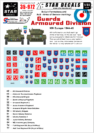Star Decals 35-972 British Guards Armored Division 1/35