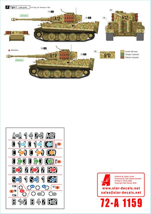 Star Decals 72-A1159 Grossdeutschland Tigers. 1943-44. Tiger I Early, Mid and Late production 1/72 – image 2