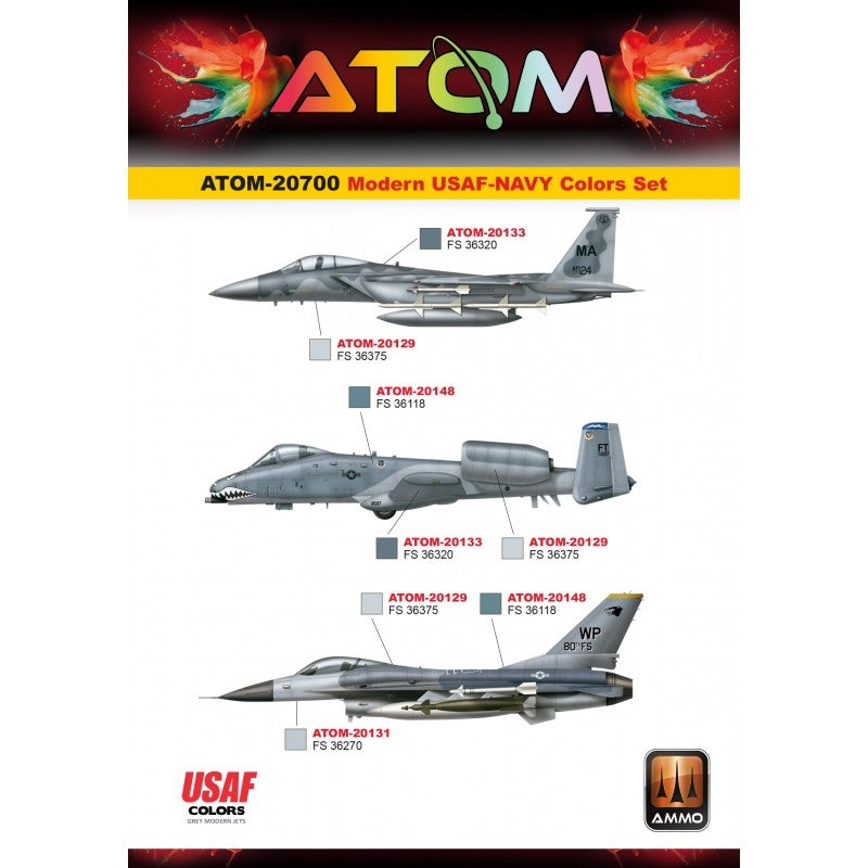 AMMO of Mig Jimenez ATOM 20700 Modern USAF-NAVY Colors Set 12 x 20 ml – zdjęcie 2