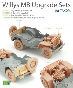 T-Rex Studio TR35053 Willys MB Grille w/Fenders Set for TAKOM 1/35 – obrázek 2