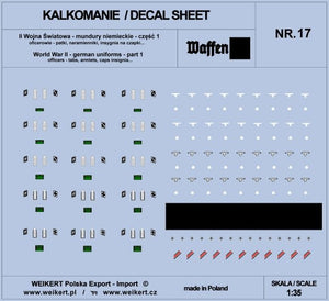 Weikert Decals DEC217 German uniforms - tabs, shoulder boards, cap insignia - WAFFEN SS - ver.1 - vol.17 1/35