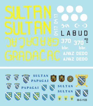 Star Decals 35-C1123 ARBiH - Armija Republike Bosne i Hercgovine (Muslim). T-55A tanks 1992-95 1/35 – image 3
