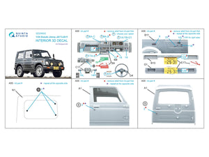Quinta Studio QD24022 Suzuki Jimny JA71-JA11 3D-Printed colored Interior on decal paper (Hasegawa) 1/24 – obrázek 2