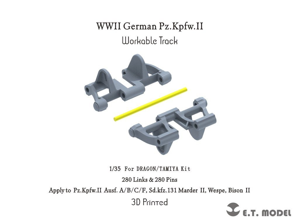 ET Model P35-052 WWII German Pz.Kpfw.II Workable Track (3D Printed) 1/35