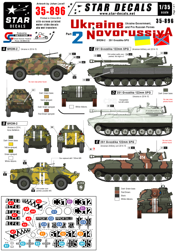 Star Decals 35-896 Ukraine &amp;amp; Novorussiya part 2 1/35