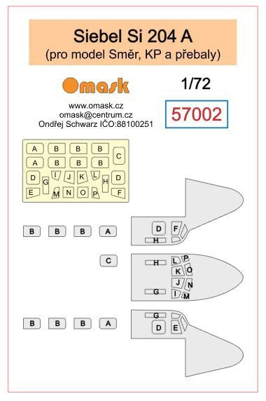 Omask 57002 Siebel Si 204 A (Smer, KP and prebaly) 1/72 – image 2