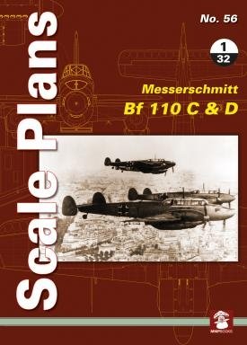 MMP Books 58136 Scale Plans No. 56: Messerschmitt Bf 110 C &amp;amp; D 1/32 EN