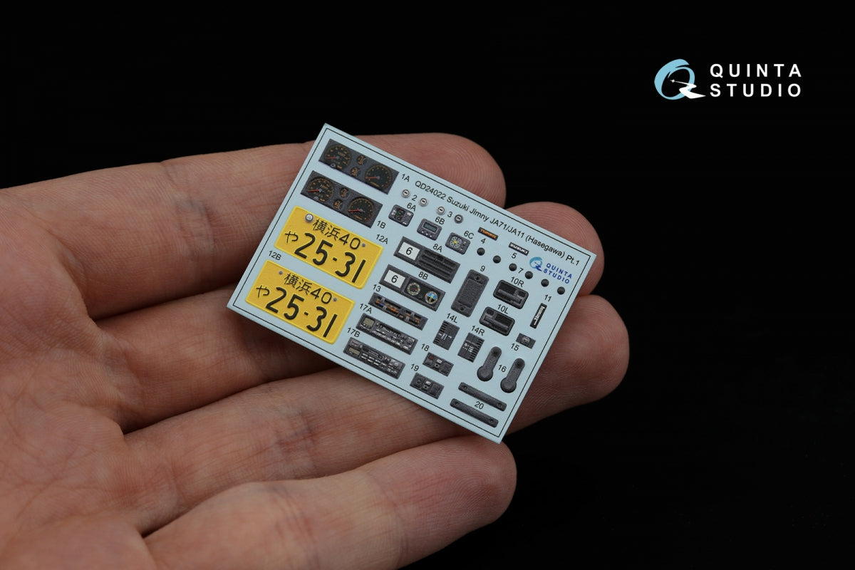 Quinta Studio QD24022 Suzuki Jimny JA71-JA11 3D-Printed colored Interior on decal paper (Hasegawa) 1/24 – obrázek 4