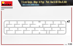 MiniArt 35375 7.5 cm Sprgr., Nbgr. &amp;amp; Pzgr. See Kw.K.40 (Stu.K.40) SHELLS WITH AMMO BOXES 1/35 – image 4