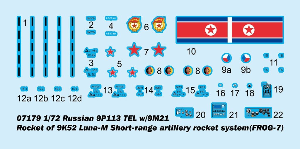 Trumpeter 07179 Lance-roquettes russe 9P113 avec roquette 9M21 et roquette tactique 9K52 Luna-M Frog-7, échelle 1/72  – image 3