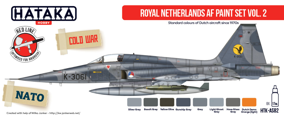 Hataka HTK-AS82 Royal Netherlands AF paint set vol. 2 8x17 – immagine 2