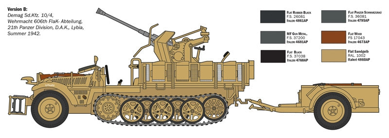 Italeri 6395 SD.KFZ.10/4 with FLAK 30 and crew 1/35 – immagine 5