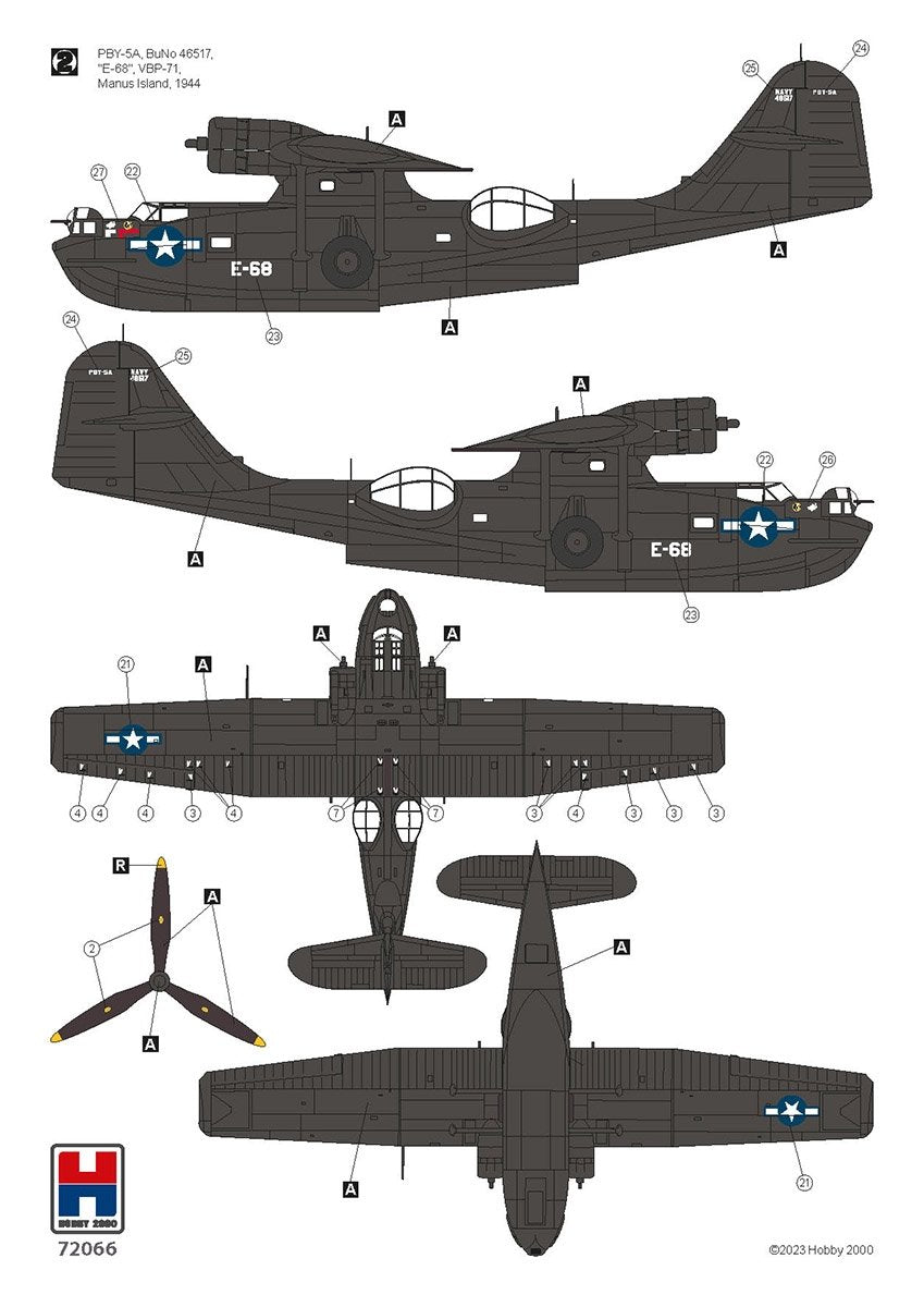 Hobby 2000 72066 Consolidated PBY-5A Catalina PTO (Academy + CARTOGRAF + MASKS) 1/72 – obrázek 5