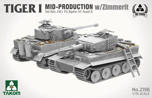 Takom 2198 Tiger I Mid-Production w/Zimmerit Sd.Kfz. 181 Pz.Kpfw. VI Ausf. E 1/35 – image 2