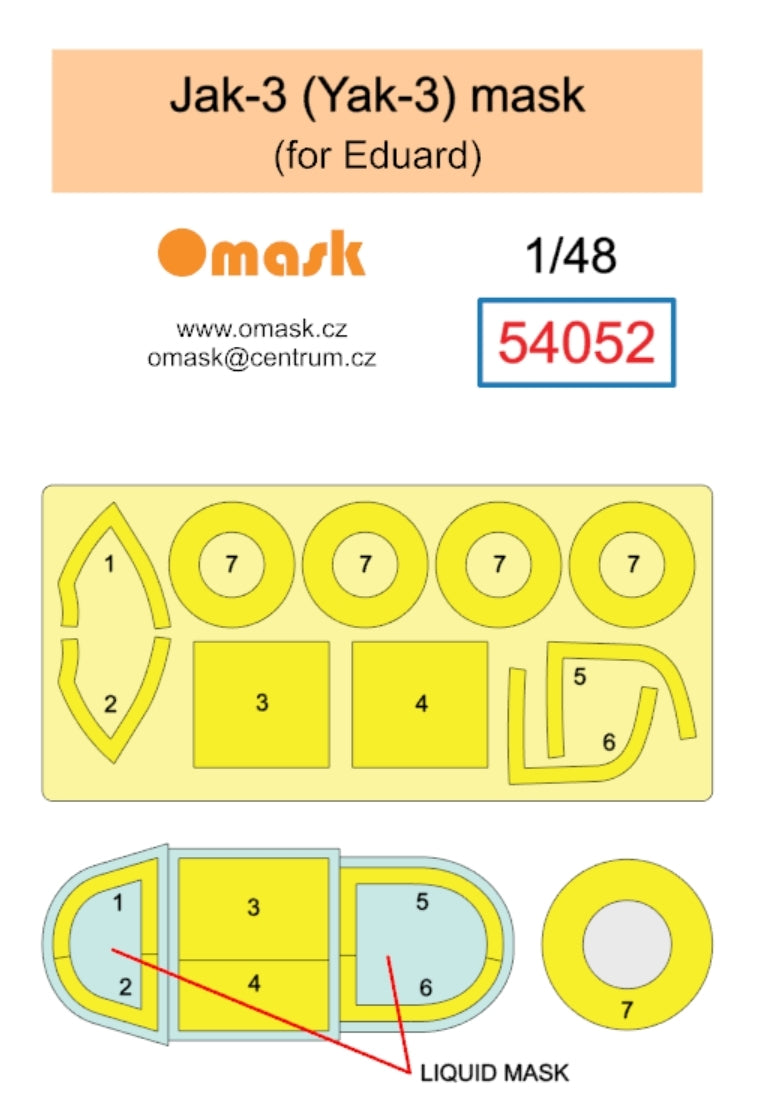 Omask 54052 Yak-3 (Yak-3) mask (for Eduard) 1/48 – image 2
