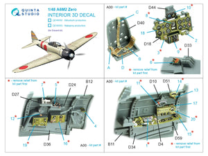 Quinta Studio QD48493 A6M2 Zero Nakajima Production 3D-Printed colored Interior on decal paper (Eduard) 1/48 – obrázek 2