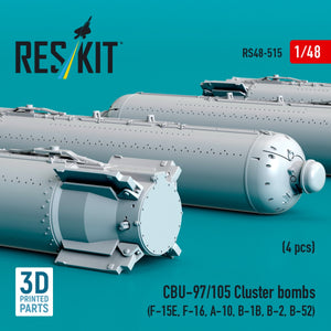 RESKIT RS48-0515 CBU-97/105 cluster bombs (4 pcs) (3D Printed) 1/48 – image 3