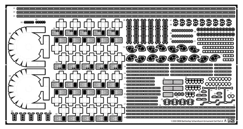 MK1 Design MS-20019 DKM Battleship SCHARNHORST ARMAMENT PARTS for Trumpeter 1/200 – image 3