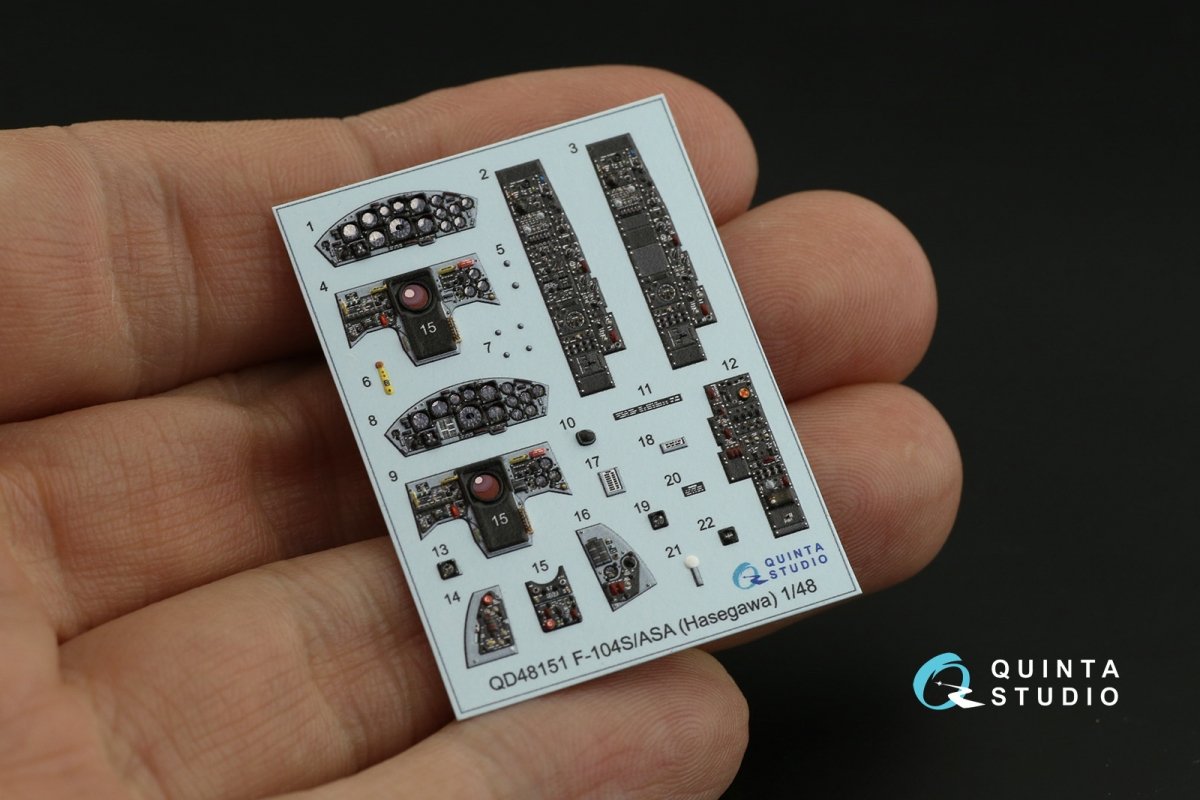 Quinta Studio QD48151 F-104S-ASA 3D-Printed &amp;amp; colored Interior on decal paper (Hasegawa) 1/48 – immagine 10