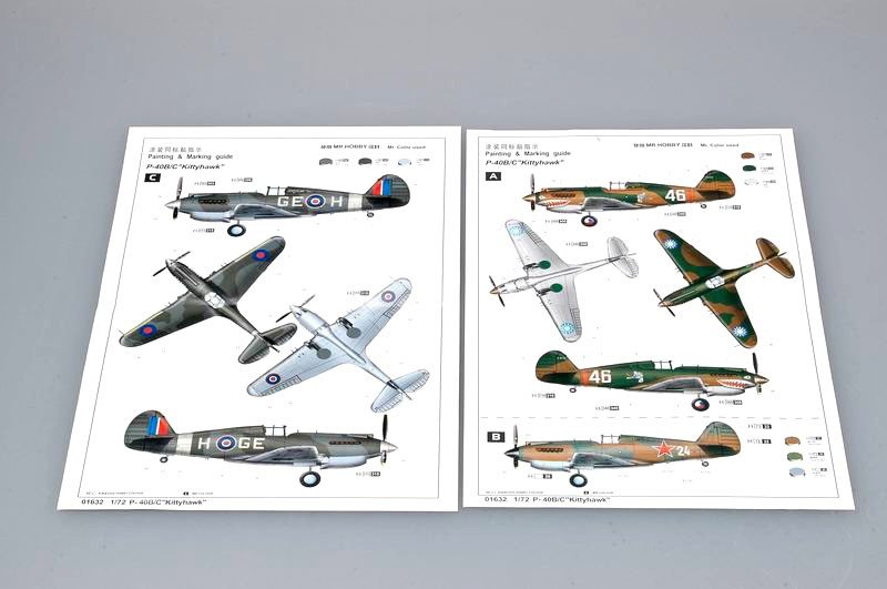 Trumpeter 01632 P-40B/C Warhawk 1/72 – obrázek 4