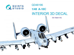Quinta Studio QD48196 A-10C 3D-Printed &amp;amp; colored Interior on decal paper (for Italeri ) 1/48