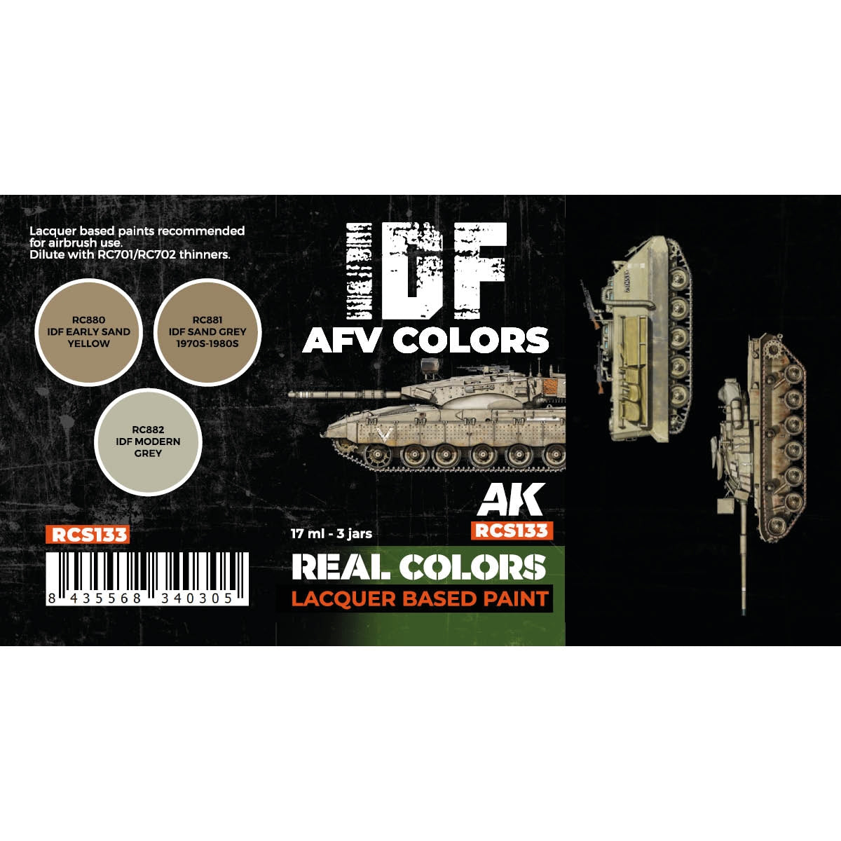 AK Interactive RCS133 IDF AFV Colors 3x17ml – zdjęcie 2