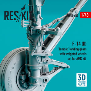 RESKIT RSU48-0260 F-14 (D) &amp;quot;TOMCAT&amp;quot; LANDING GEARS WITH WEIGHTED WHEELS SET FOR AMK KIT (RESIN &amp;amp; 3D PRINTED) 1/48 – image 2